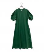 martiniqueマルティニーク）の古着「トリコットパフスリーブドレス」｜グリーン