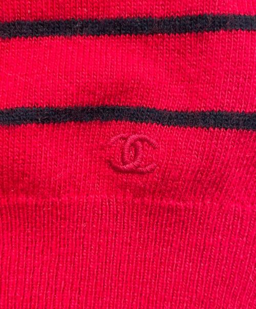 CHANEL（シャネル）CHANEL (シャネル) カシミヤボーダーニット レッド サイズ:Mの古着・服飾アイテム