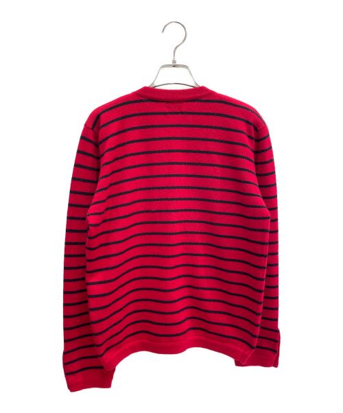 CHANEL（シャネル）CHANEL (シャネル) カシミヤボーダーニットカーディガン レッド サイズ:Mの古着・服飾アイテム