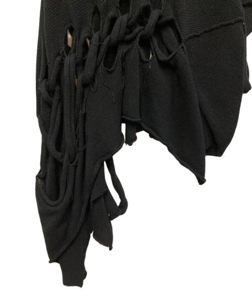 Y's（ワイズ）Y's (ワイズ) LINEN LIKE FINISH TWIST LACE UP CARDIGAN ブラック サイズ:2の古着・服飾アイテム