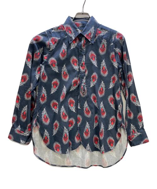 Needles（ニードルズ）Needles (ニードルズ) コットンサテン プリントEDWシャツ ネイビー×レッド サイズ:2の古着・服飾アイテム