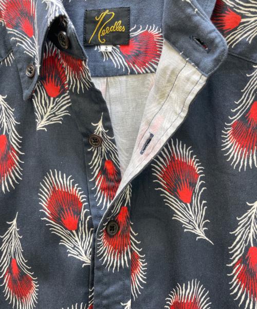 Needles（ニードルズ）Needles (ニードルズ) コットンサテン プリントEDWシャツ ネイビー×レッド サイズ:2の古着・服飾アイテム