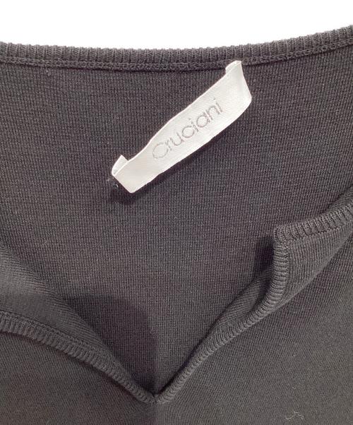 Cruciani（クルチアーニ）Cruciani (クルチアーニ) フレンチスリーブワンピース ブラック サイズ:38の古着・服飾アイテム
