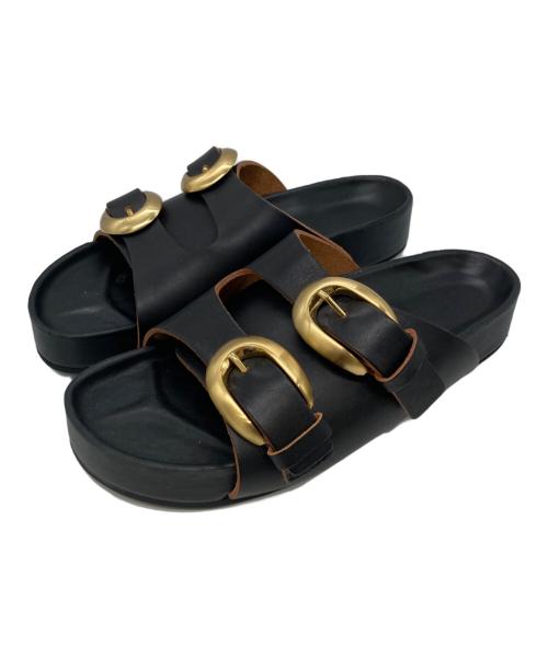 ITTI（イッチ）ITTI (イッチ) デザインバックルレザーサンダル ブラック サイズ:不明の古着・服飾アイテム