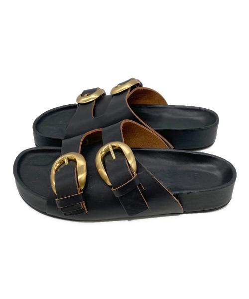 ITTI（イッチ）ITTI (イッチ) デザインバックルレザーサンダル ブラック サイズ:不明の古着・服飾アイテム