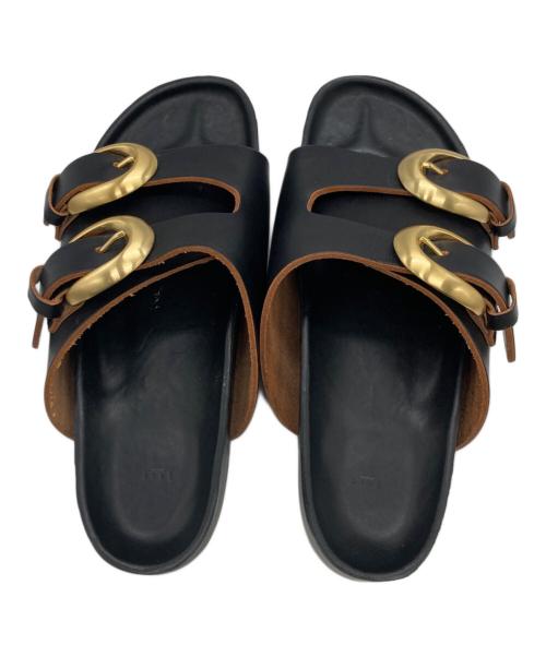 ITTI（イッチ）ITTI (イッチ) デザインバックルレザーサンダル ブラック サイズ:不明の古着・服飾アイテム