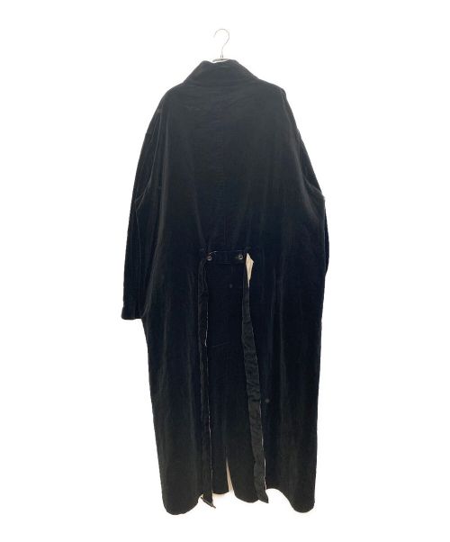 Yohji Yamamoto pour homme（ヨウジヤマモト プールオム）Yohji Yamamoto pour homme (ヨウジヤマモト プールオム) VELVETEEN X FLAX DOUBLE FACED STAND COAT ブラック サイズ:1の古着・服飾アイテム