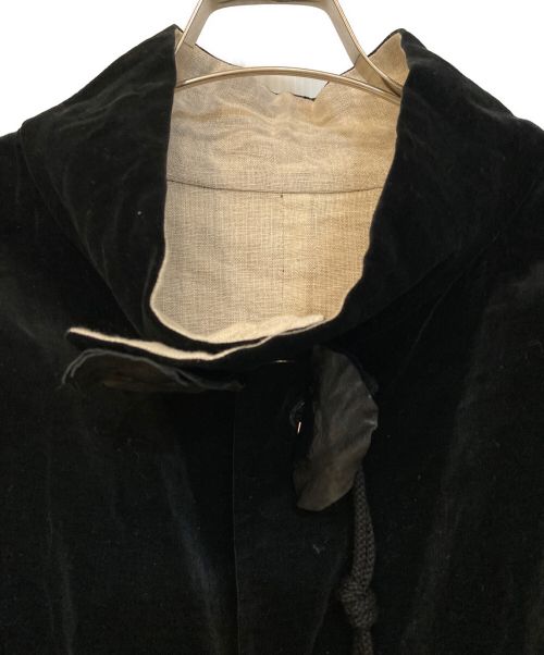Yohji Yamamoto pour homme（ヨウジヤマモト プールオム）Yohji Yamamoto pour homme (ヨウジヤマモト プールオム) VELVETEEN X FLAX DOUBLE FACED STAND COAT ブラック サイズ:1の古着・服飾アイテム