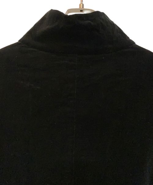 Yohji Yamamoto pour homme（ヨウジヤマモト プールオム）Yohji Yamamoto pour homme (ヨウジヤマモト プールオム) VELVETEEN X FLAX DOUBLE FACED STAND COAT ブラック サイズ:1の古着・服飾アイテム
