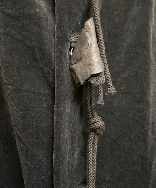 Yohji Yamamoto pour homme（ヨウジヤマモト プールオム）Yohji Yamamoto pour homme (ヨウジヤマモト プールオム) VELVETEEN X FLAX DOUBLE FACED STAND COAT ブラック サイズ:1の古着・服飾アイテム