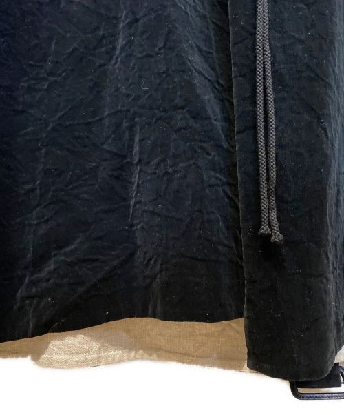Yohji Yamamoto pour homme（ヨウジヤマモト プールオム）Yohji Yamamoto pour homme (ヨウジヤマモト プールオム) VELVETEEN X FLAX DOUBLE FACED STAND COAT ブラック サイズ:1の古着・服飾アイテム