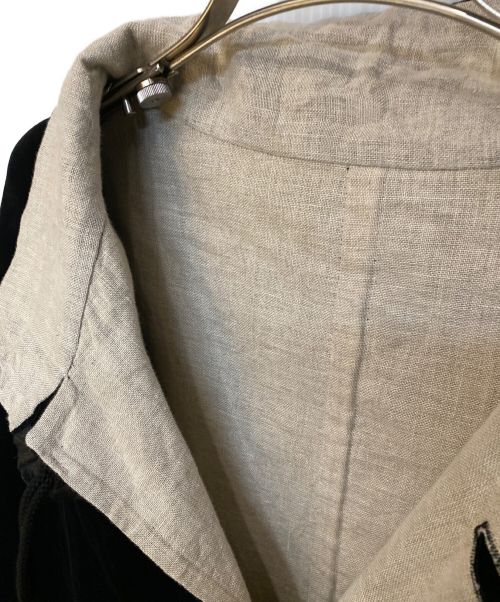 Yohji Yamamoto pour homme（ヨウジヤマモト プールオム）Yohji Yamamoto pour homme (ヨウジヤマモト プールオム) VELVETEEN X FLAX DOUBLE FACED STAND COAT ブラック サイズ:1の古着・服飾アイテム