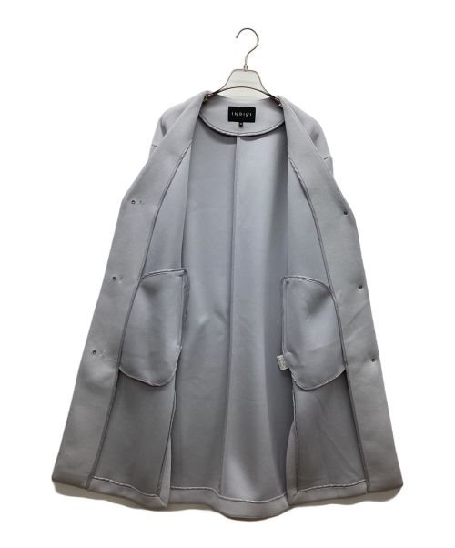 INDIVI（インディヴィ）INDIVI (インディヴィ) ダンボールノーカラーコート ブルー サイズ:34の古着・服飾アイテム