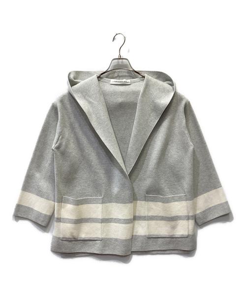 GALERIE VIE（ギャルリーヴィー）GALERIE VIE (ギャルリーヴィー) コットンシルク フーデッドコート グレー サイズ:36の古着・服飾アイテム