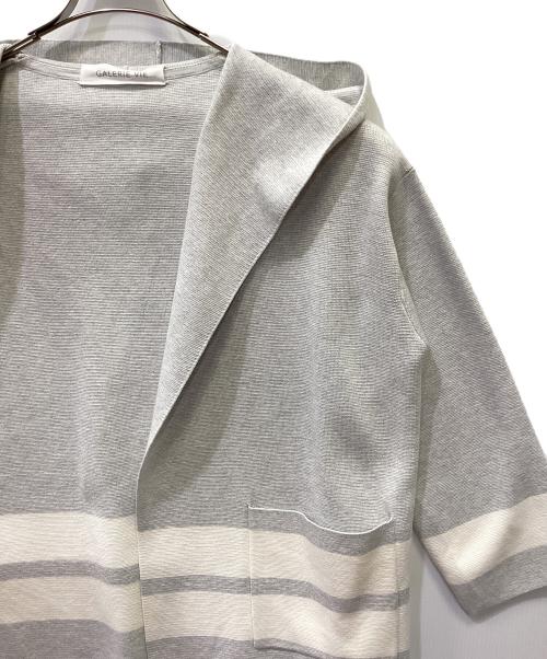 GALERIE VIE（ギャルリーヴィー）GALERIE VIE (ギャルリーヴィー) コットンシルク フーデッドコート グレー サイズ:36の古着・服飾アイテム