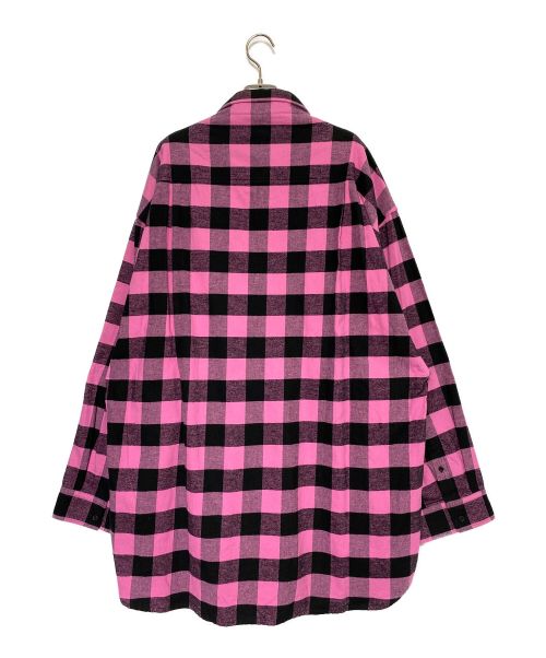 BALENCIAGA（バレンシアガ）BALENCIAGA (バレンシアガ) オーバーサイズチェックネルシャツ ピンク×ブラック サイズ:34の古着・服飾アイテム