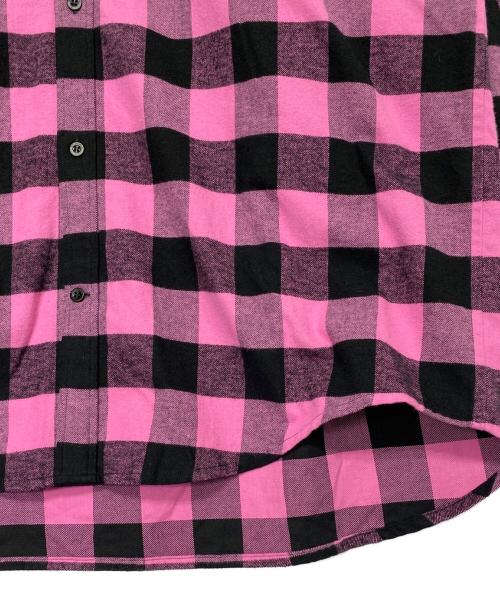 BALENCIAGA（バレンシアガ）BALENCIAGA (バレンシアガ) オーバーサイズチェックネルシャツ ピンク×ブラック サイズ:34の古着・服飾アイテム