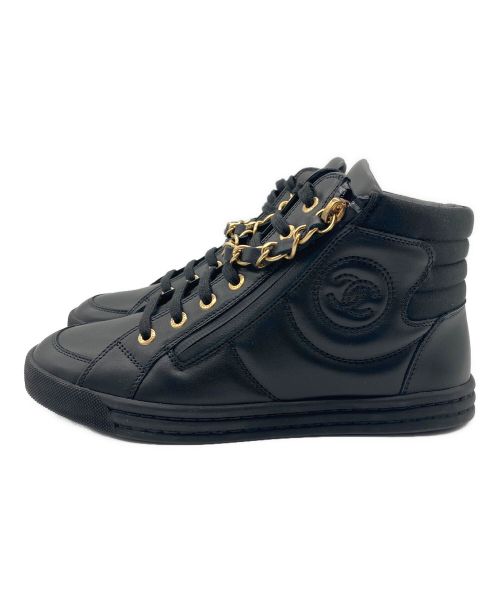 CHANEL（シャネル）CHANEL (シャネル) ハイカットスニーカー ブラック サイズ:36の古着・服飾アイテム