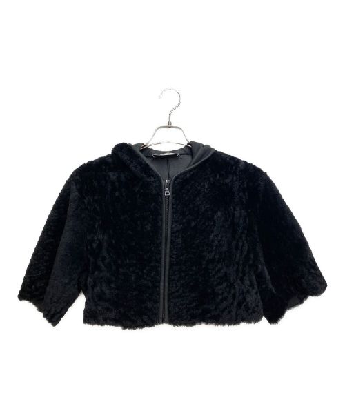 PRADA（プラダ）PRADA (プラダ) ムートンショートコート ブラック サイズ:40の古着・服飾アイテム