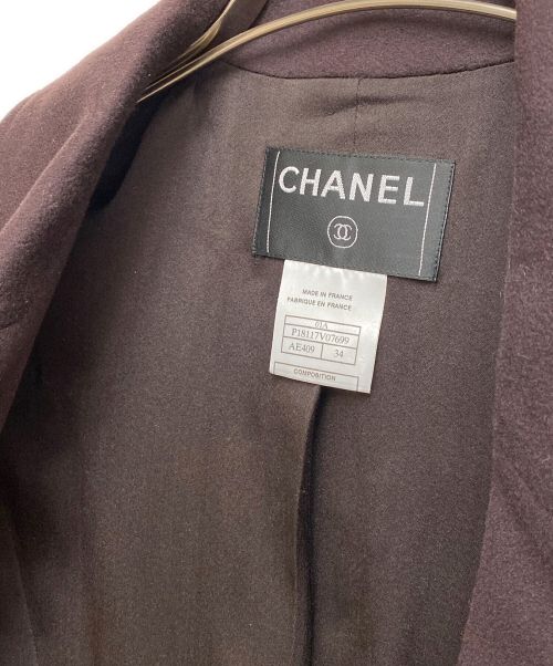 CHANEL（シャネル）CHANEL (シャネル) カシミヤミドルコート ブラウン サイズ:34の古着・服飾アイテム