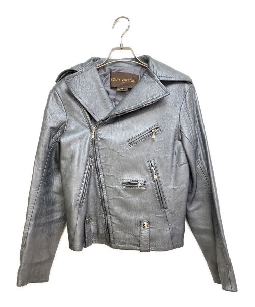 LOUIS VUITTON（ルイ ヴィトン）LOUIS VUITTON (ルイ ヴィトン) ダブルライダースジャケット シルバー サイズ:34の古着・服飾アイテム