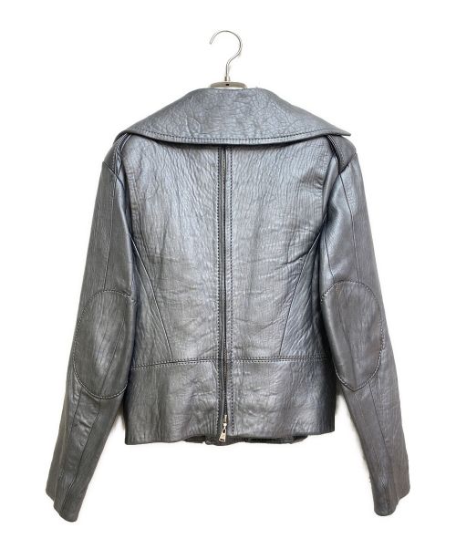 LOUIS VUITTON（ルイ ヴィトン）LOUIS VUITTON (ルイ ヴィトン) ダブルライダースジャケット シルバー サイズ:34の古着・服飾アイテム