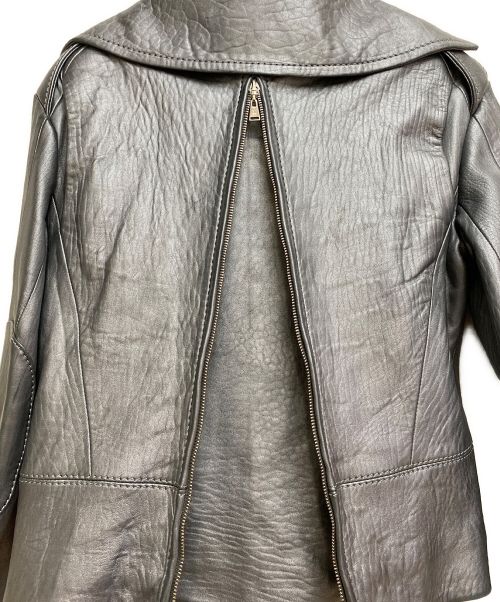 LOUIS VUITTON（ルイ ヴィトン）LOUIS VUITTON (ルイ ヴィトン) ダブルライダースジャケット シルバー サイズ:34の古着・服飾アイテム