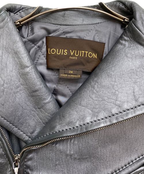 LOUIS VUITTON（ルイ ヴィトン）LOUIS VUITTON (ルイ ヴィトン) ダブルライダースジャケット シルバー サイズ:34の古着・服飾アイテム