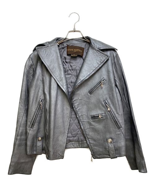 LOUIS VUITTON（ルイ ヴィトン）LOUIS VUITTON (ルイ ヴィトン) ダブルライダースジャケット シルバー サイズ:34の古着・服飾アイテム