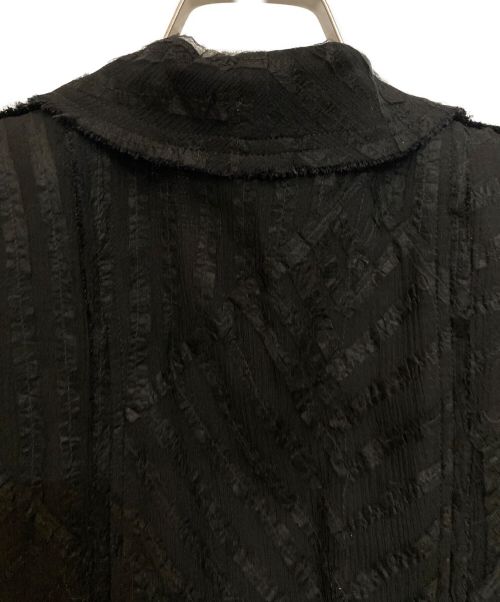 CHANEL（シャネル）CHANEL (シャネル) オープンカラーシャギージャケット ブラック サイズ:34の古着・服飾アイテム