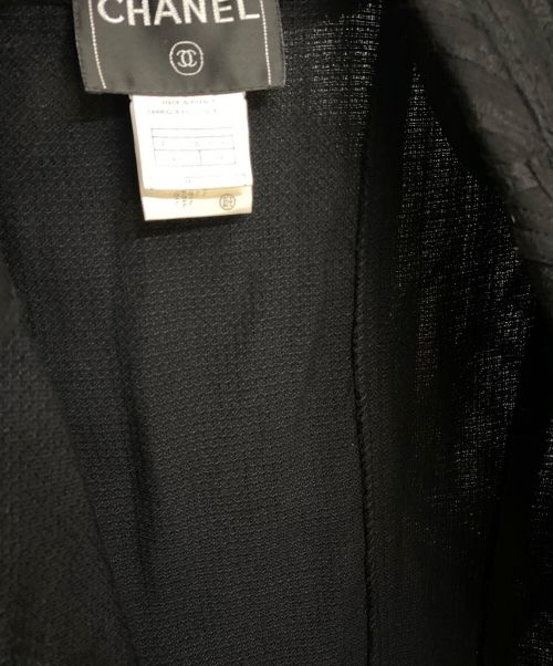 CHANEL（シャネル）CHANEL (シャネル) オープンカラーシャギージャケット ブラック サイズ:34の古着・服飾アイテム