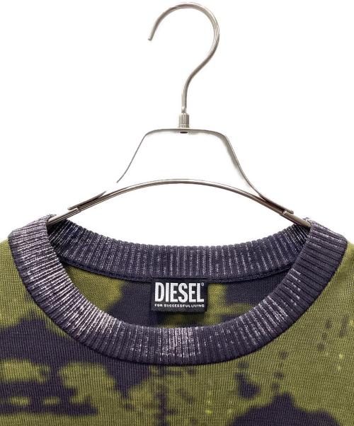 DIESEL（ディーゼル）DIESEL (ディーゼル) K-LARAN プルオーバーニット カーキ×ブラック サイズ:Mの古着・服飾アイテム