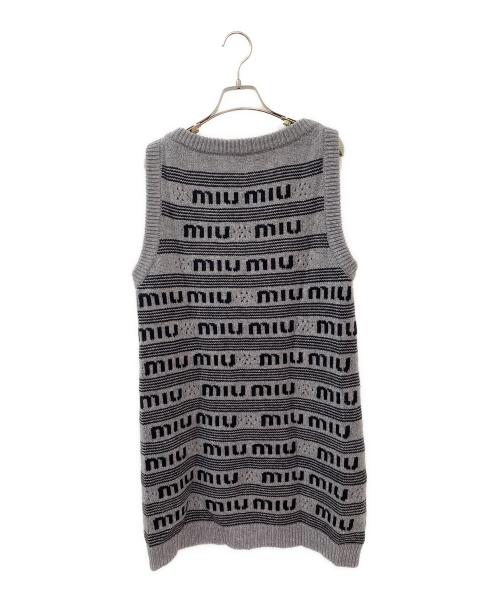 MIU MIU（ミュウミュウ）MIU MIU (ミュウミュウ) カシミヤドレス グレー サイズ:38の古着・服飾アイテム