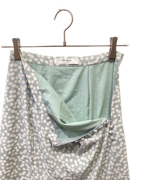 HER LIP TO（ハーリップトゥ）HER LIP TO (ハーリップトゥ) Cherry pattern Two piece グリーン サイズ:Sの古着・服飾アイテム