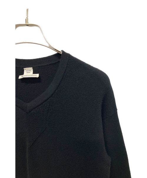 HERMES（エルメス）HERMES (エルメス) カシミヤニットワンピース ブラック サイズ:36の古着・服飾アイテム