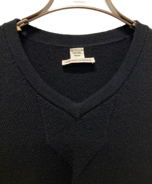 HERMES（エルメス）HERMES (エルメス) カシミヤニットワンピース ブラック サイズ:36の古着・服飾アイテム