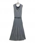 HER LIP TOハーリップトゥ）の古着「Drape Neck Long Knit Dress」｜グレー