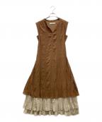 HER LIP TOハーリップトゥ）の古着「Two-Tone Midsummer Dress」｜ブラウン