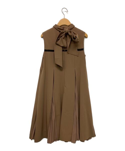 HER LIP TO（ハーリップトゥ）HER LIP TO (ハーリップトゥ) Lace Trimmed Bowtie Dress ブラウン サイズ:Mの古着・服飾アイテム