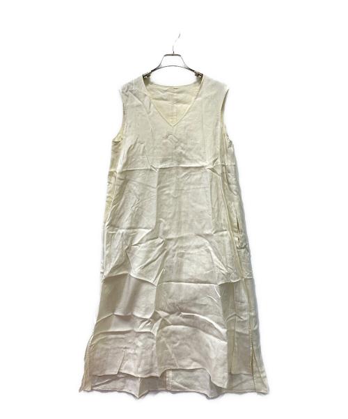 nagonstans（ナゴンスタンス）nagonstans (ナゴンスタンス) リネンノースリーブワンピース アイボリー サイズ:38の古着・服飾アイテム