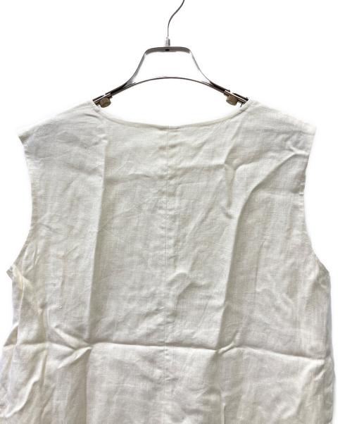 nagonstans（ナゴンスタンス）nagonstans (ナゴンスタンス) リネンノースリーブワンピース アイボリー サイズ:38の古着・服飾アイテム