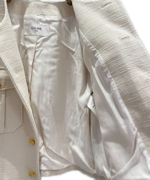 CELINE（セリーヌ）CELINE (セリーヌ) クロップド オフィサージャケット バニラ サイズ:42の古着・服飾アイテム