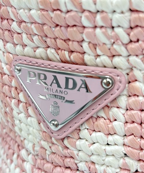 PRADA（プラダ）PRADA (プラダ) クロシェ バケットハット ピンク サイズ:Mの古着・服飾アイテム