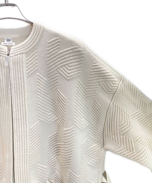 HERMES（エルメス）HERMES (エルメス) Hモチーフ コートカーディガン Blanc Naturel サイズ:38の古着・服飾アイテム