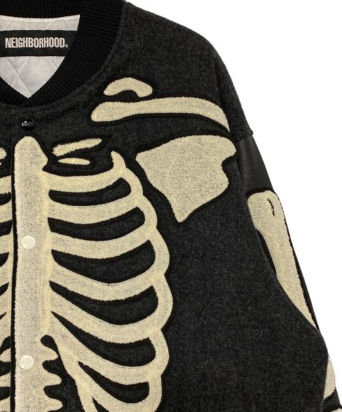 NEIGHBORHOOD（ネイバーフッド）NEIGHBORHOOD (ネイバーフッド) B.STADIUM/WCL-JKT ブラック×ホワイト サイズ:Lの古着・服飾アイテム