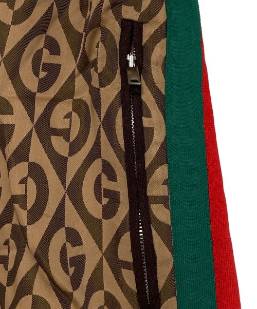 GUCCI（グッチ）GUCCI (グッチ) G rhombus jogging pant ベージュ×ブラウン サイズ:Sの古着・服飾アイテム