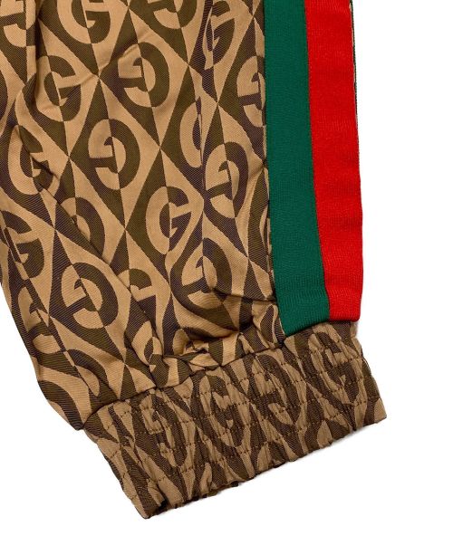 GUCCI（グッチ）GUCCI (グッチ) G rhombus jogging pant ベージュ×ブラウン サイズ:Sの古着・服飾アイテム