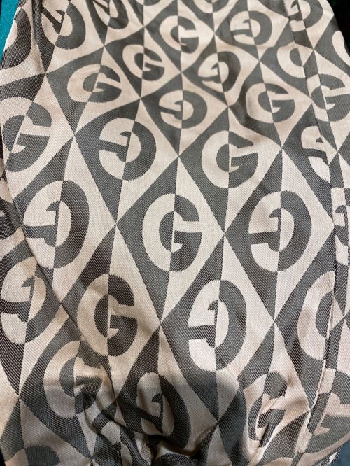 GUCCI（グッチ）GUCCI (グッチ) G rhombus jogging pant ベージュ×ブラウン サイズ:Sの古着・服飾アイテム