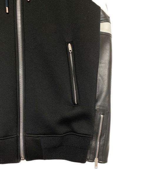 GIVENCHY（ジバンシィ）GIVENCHY (ジバンシィ) ラムレザーコンビボンディングジップパーカー ブラック サイズ:46の古着・服飾アイテム