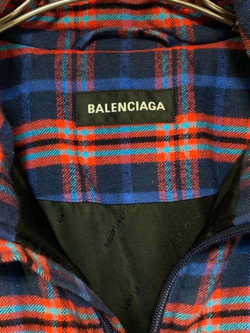 BALENCIAGA（バレンシアガ）BALENCIAGA (バレンシアガ) Tartan Jacket ブルー×レッド サイズ:52の古着・服飾アイテム